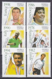 2001 Sierra Leone 4134-39 FIFA World Cup 1978 - 1998 10,00 €