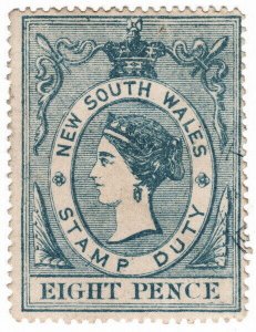 (I.B) Australia - NSW Revenue : Stamp Duty 8d (1866)