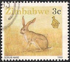 Zimbabwe 616 (used) 3c scrub hare