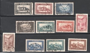 French Morocco #129-131, 133, 135-7, 139, 141-3  VF, Used CV $4.50 ....  2190070