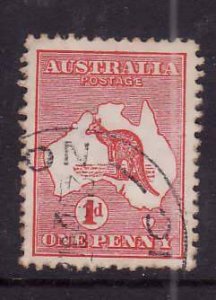 Australia-Sc#2- id5-used 1p kangaroo-1913-
