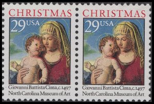 US 2789 Christmas Madonna & Child 29c horz pair MNH 1993