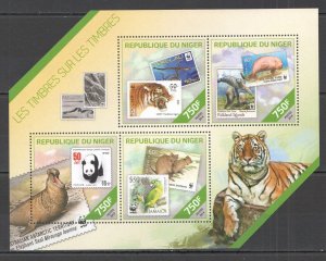 Oz0246 2014 Niger Wwf Fauna Wild Animals Birds Marine Life ! Shape Kb Mnh