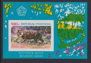 Indonesia  #1016a    MNH  1977  sheet wildlife  tiger  100r  IMPERF.