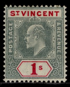 ST. VINCENT EDVII SG90, 1s green & carmine, M MINT. Cat £38. ORDINARY