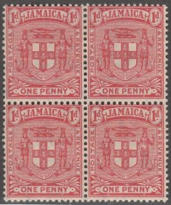 KAPPYSSTAMPS 381  BRITISH JAMAICA SCOTT #59 MNH BLOCK