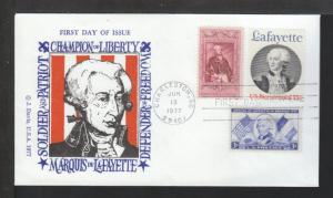 US 1716 Lafayette 1977 J Davis U/A FDC 