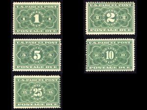 US Scott JQ1-JQ5 Mint HR OG Parcel Post Postage Due 1913 Lot F075 bhmstamps