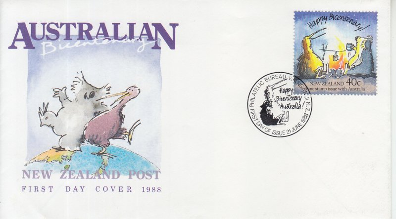 1988 Australia Bicentenary - New Zealand  (Scott 1086) FDC