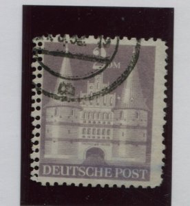 GERMANY USA BRITISH ZONE SCOTT 659 MICHEL 98 USED DBLE PERF AT LEFT