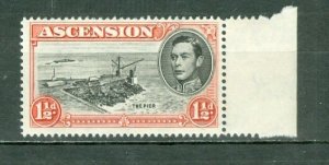 ASCENSION 1953 #42e MARGIN STAMP  PERF. 14.  MNH...$12.00