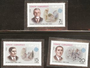 TURKEY Scott 2145-2147 Europa 1980 stamp set CV$7.50