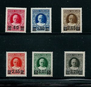 VATICAN - SCOTT#35-40 - SURCHARGES - MINT LIGHTLY HINGED - SIGNED DIENA + 1 MORE