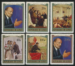 GUINEA Sc 564-69 F-VF/MNH- 1970 - Centenary of Lenin Birth-Complete Set