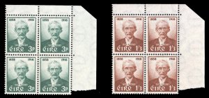 Ireland #165-166 Cat$55.20, 1958 Clarke, set of two in blocks of four, never ...