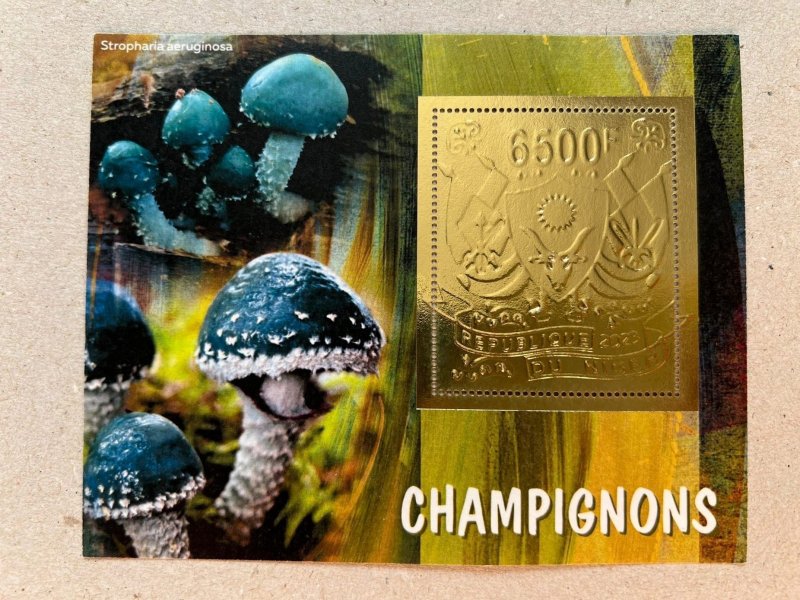 Stamps. Plants,Mushrooms  5 blocks Foil Gold perforated NEW 2023 year