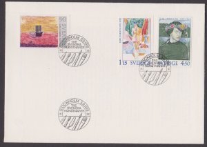 SWEDEN - 1978 SWEDISH PAINTERS / PAINTINGS - 3V FDC
