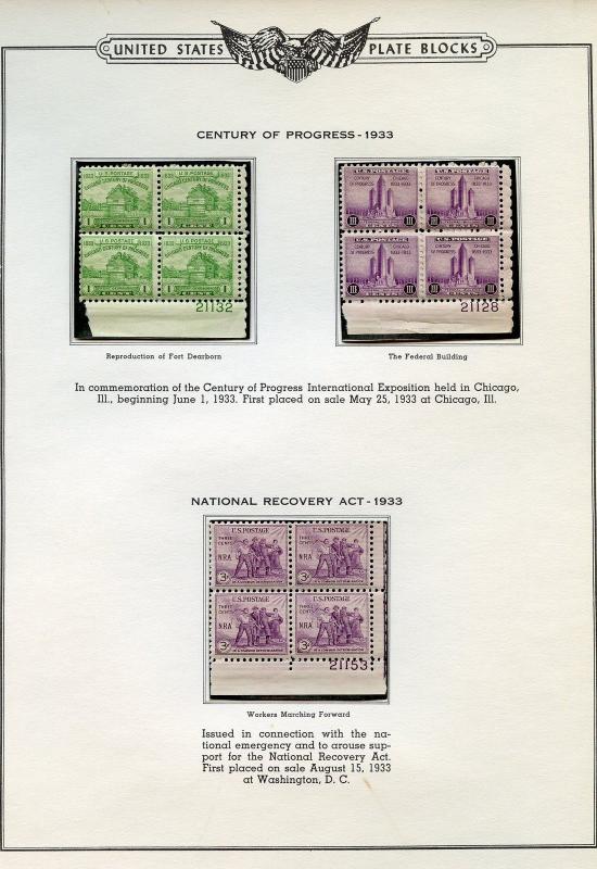 UNITED STATES PLATE BLOCK LOT B IN SEALED MOUNTS BELIEVED TO BE MINT NH AS SHOWN 