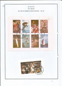 STAFFA - 1976 - Montreal Olympics - Sheets - CTO Light Hinged - Private Issue