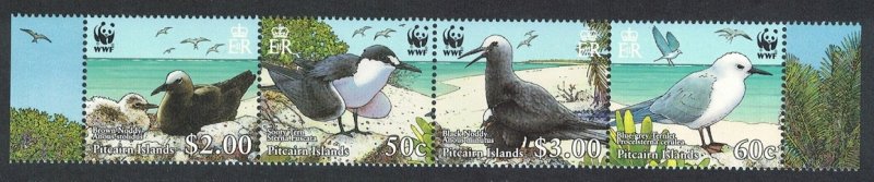 Pitcairn WWF Seabirds Strip of 4v 2007 MNH SC#647a-d SG#724-727 MI#717-720