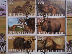 BURUNDI-2009- AFRICA ENDANGER WILD ANIMALS- CTO SHEET VERY FINE-