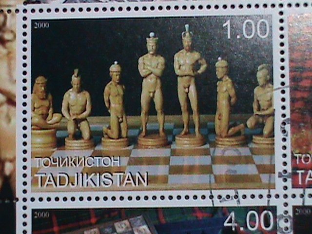 TAJIKISTAN STAMP-2000-WORLD FAMOUS CHESS CTO  FULL SHEET-VERY FINE