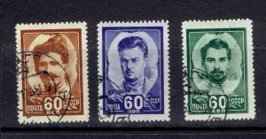 RUSSIA - 1948 HEROES OF THE SOVIET ARMY - SCOTT 1209 TO 1211 - USED