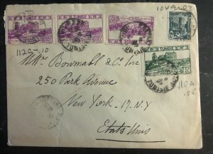 1947 Tunis Tunisia Airmail Cover to New York USA