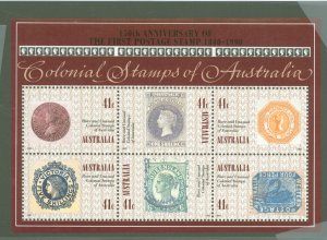 Australia  #1180  Souvenir Sheet (Stamps On Stamps)