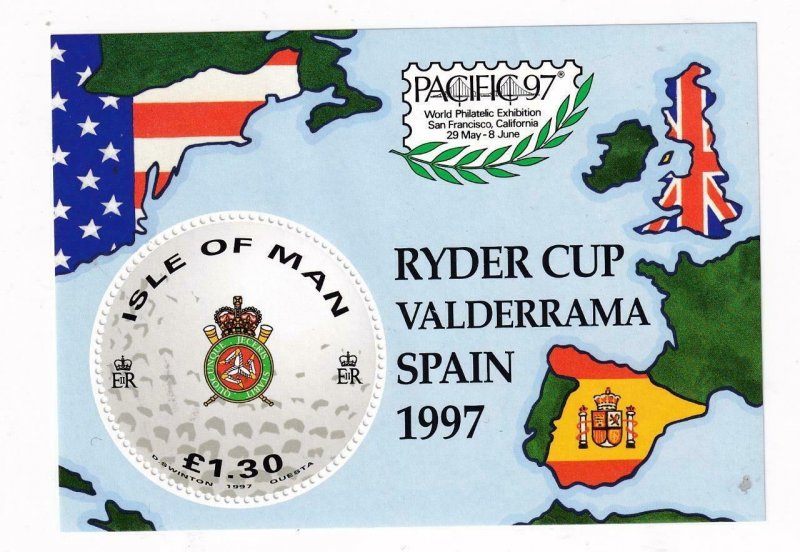 ISLE OF MAN RYDER CUP SPAIN 1997  S/SHEET MNH PO FRESH