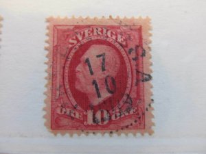 Sweden Sweden Sweden Sweden 1891-1904 10o fine used stamp A11P17F17-