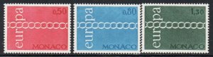 Monaco Sc 797-99 1971 Europa stamp set mint  NH