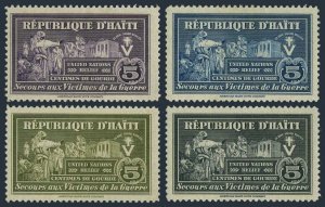 Haiti RA1-RA8, hinged. Michel Zw 1-8. Postal Tax stamps 1944-45. UN relief.