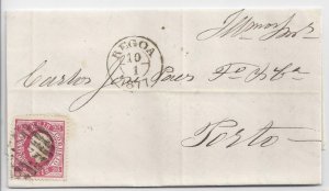 Portugal cover REGOA Jan. 1877 to PORTO D. Luis 25 Reis Sc#41 YT#40 SG#80 Mf#40