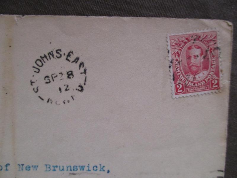 1912 Newfoundland, Canada Cover - With Scott #105 (Front Only) (UU20)