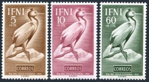 Ifni Spanish B10-B12, MNH. Michel 112-114. Stamp Day 1952. Bird Common Shag.