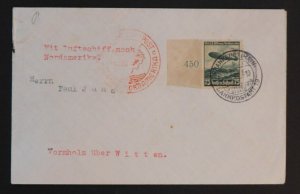 1936 Frankfurt Germany Cover Hindenburg Zeppelin LZ 129 North American Flight