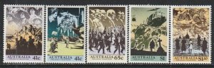 1990 Australia - Sc 1174-8 - MH VF - 5 single - Scenes from WWII