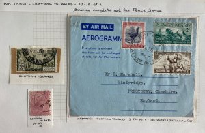 1956 Waitangi Christmas Island Air Letter Cover To England Centennial Set