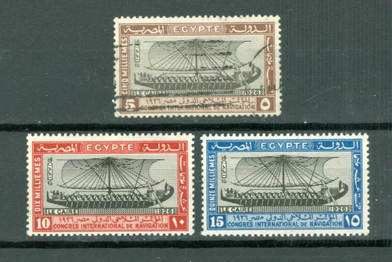 EGYPT 1926 INTERNATIONAL NAVIGATION SET #118-120..MINT/USED..$10.00