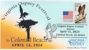 24-085, 2024, Osprey Festival,  Event Cover, Pictorial Postmark, Colonial Beach