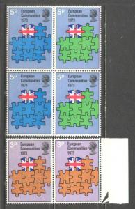 GREAT BRITAIN Sc# 685 - 687 MNH FVF Set + Pair + 4Block Flag
