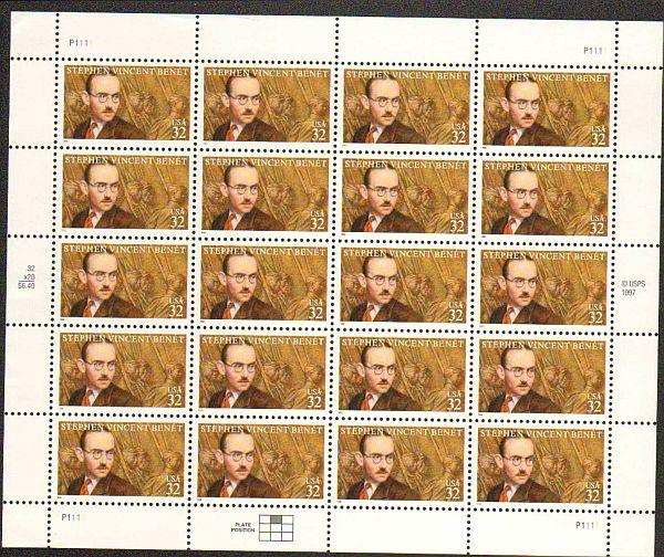 US #3221 Mint Sheet SV Benet Writer 