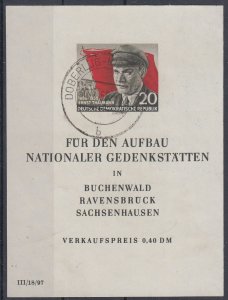 DDR 1956 Mi#SS 14 I Plateflaw used CV€400.00 (DD1011)