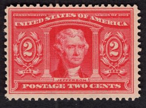 US #324 Fine/Very Fine. Original Gum. Never Hinged.