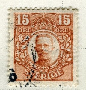 SWEDEN; 1910 early Gustav definitive issue fine used 15ore. ,