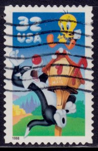 United States, 1998, Sylvester and Tweety, 32c, sc#3204,  used**