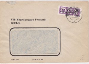 DDR Central Courier Service 1957 Lutherstadt Cancel Stamps Cover Ref 24418