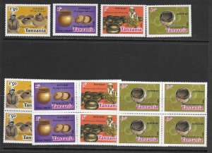 Tanzania 279-82 MNH Pottery set cpl. X 5, vf. 2022 CV $ 19.25