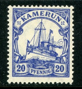 Cameroun 1905 Germany 20 pfg Yacht Ship Watermark Scott # 23 Mint E436